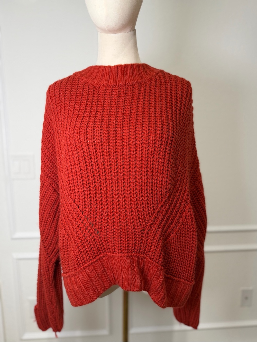 Madison Chunky Crewneck Sweater - Red